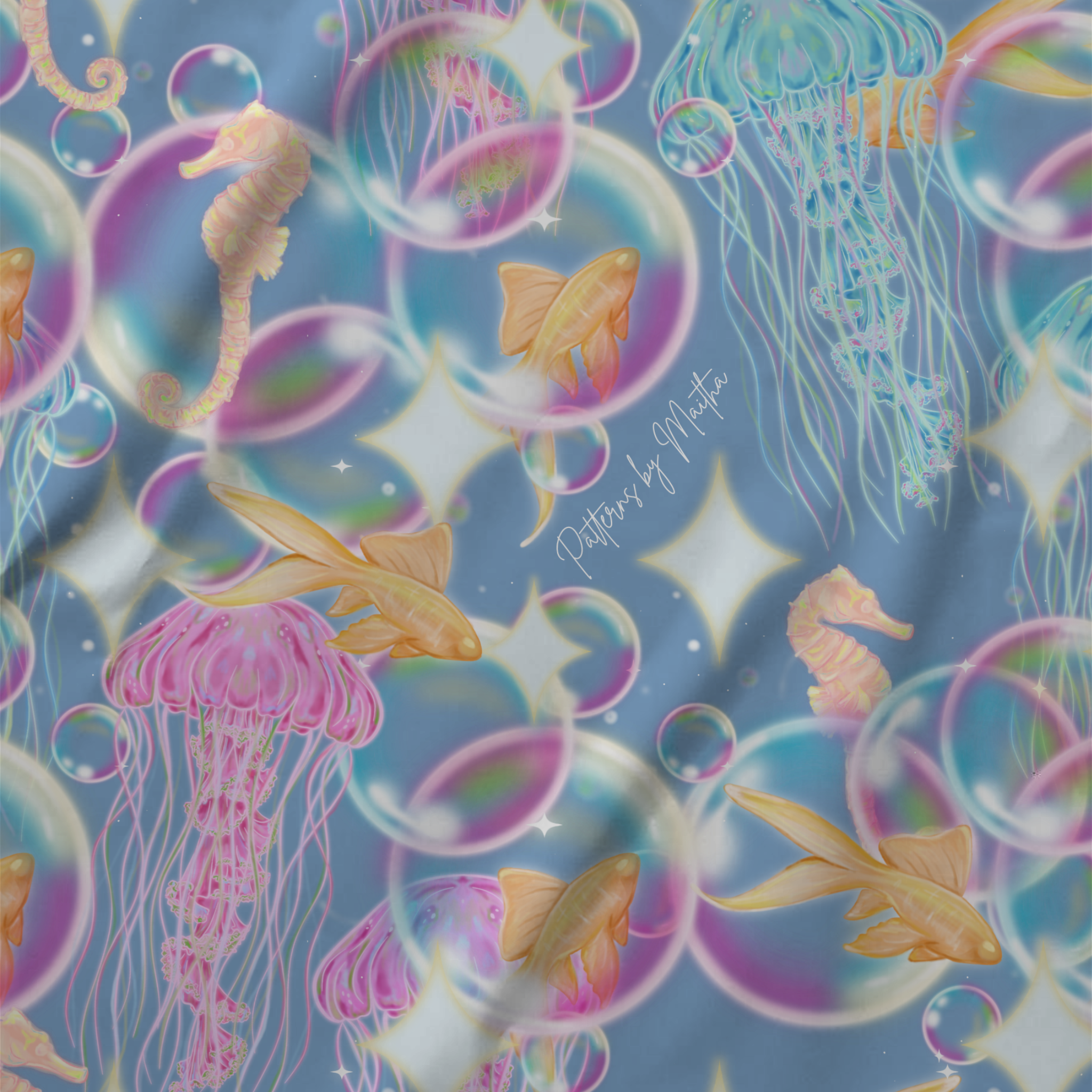 Sea Glow Cotton Fabric