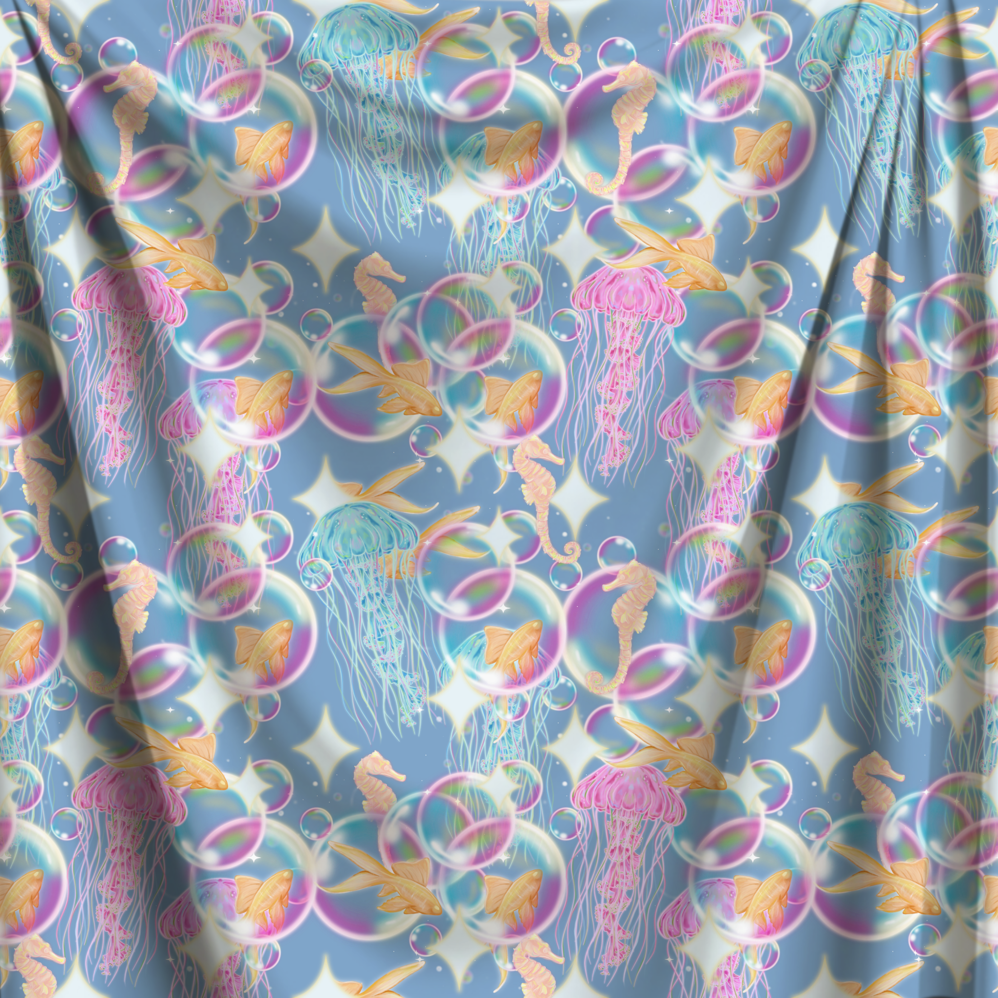 Sea Glow Cotton Fabric