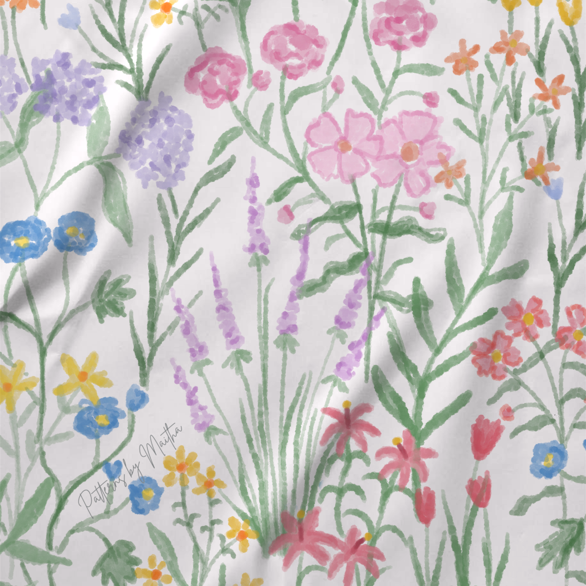 Soft Blooms Cotton Fabric