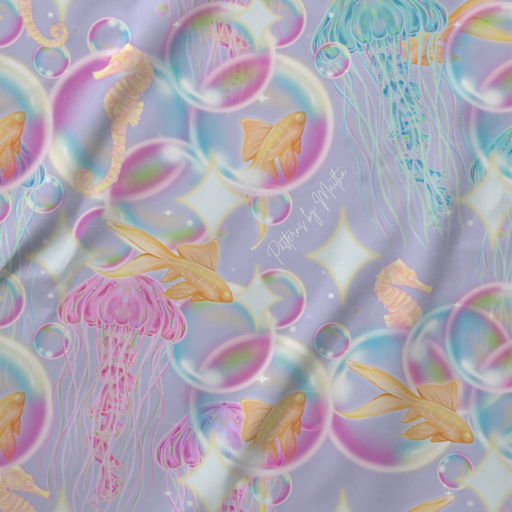Sea Glow Cotton Fabric