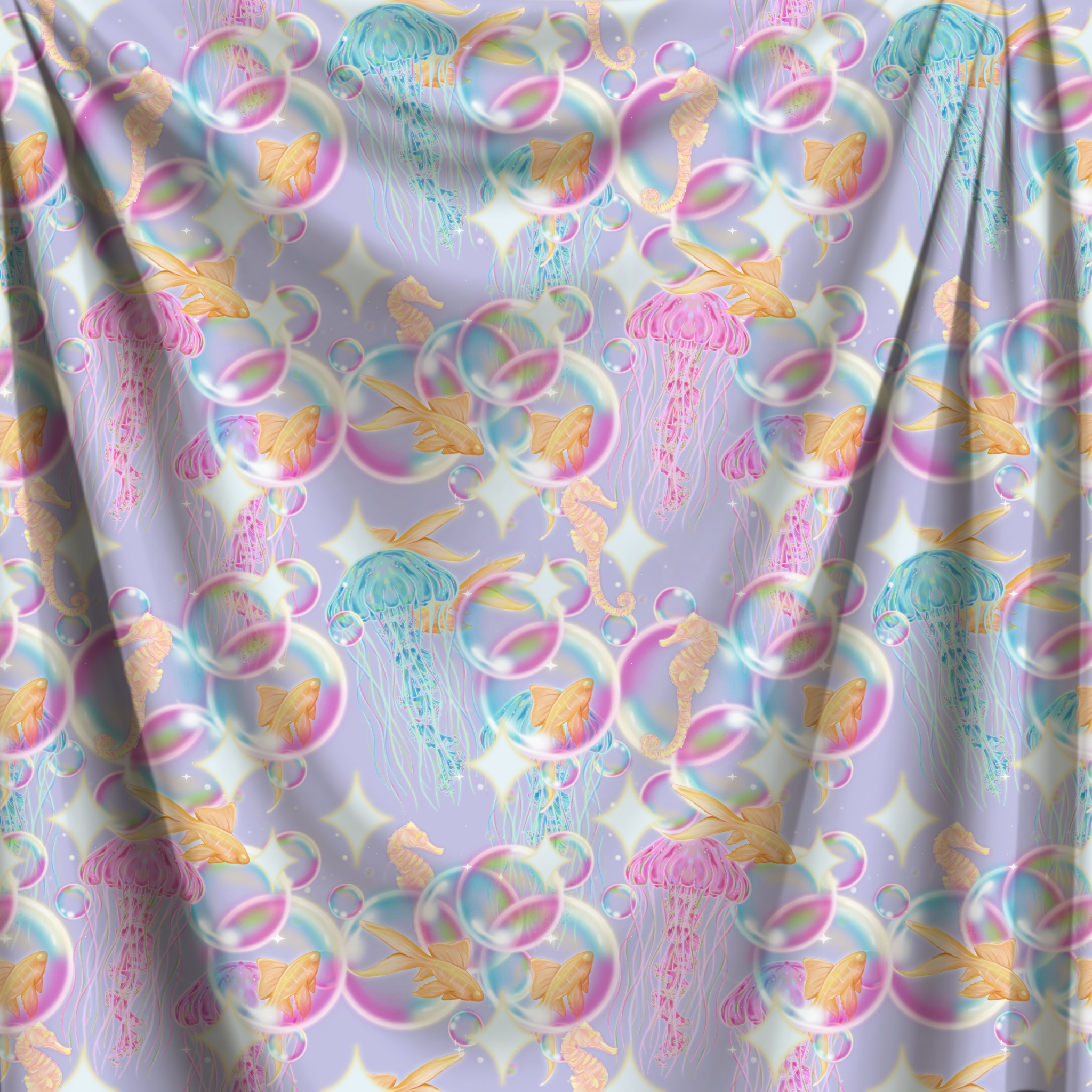 Sea Glow Cotton Fabric