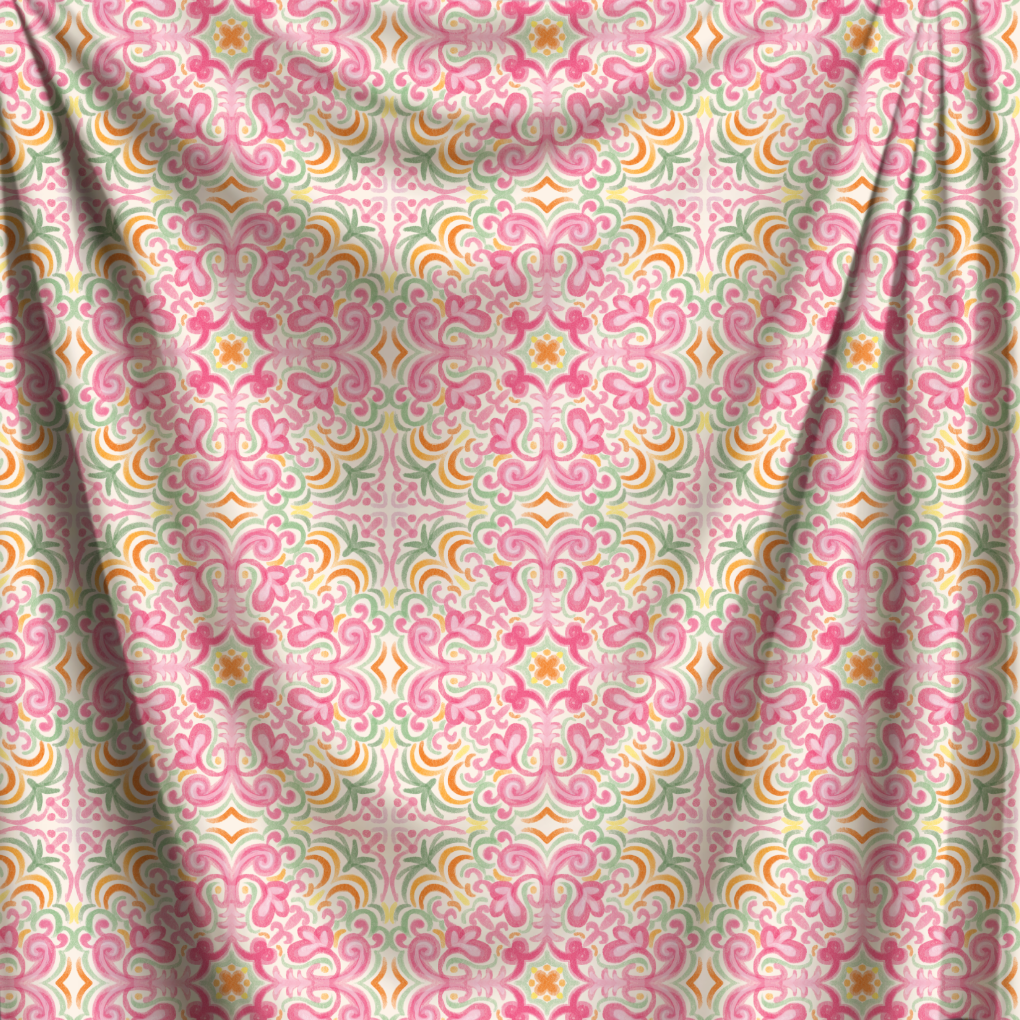 Pink Mosaic Digital Pattern