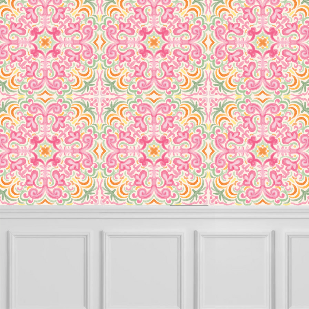 Pink Mosaic Digital Pattern