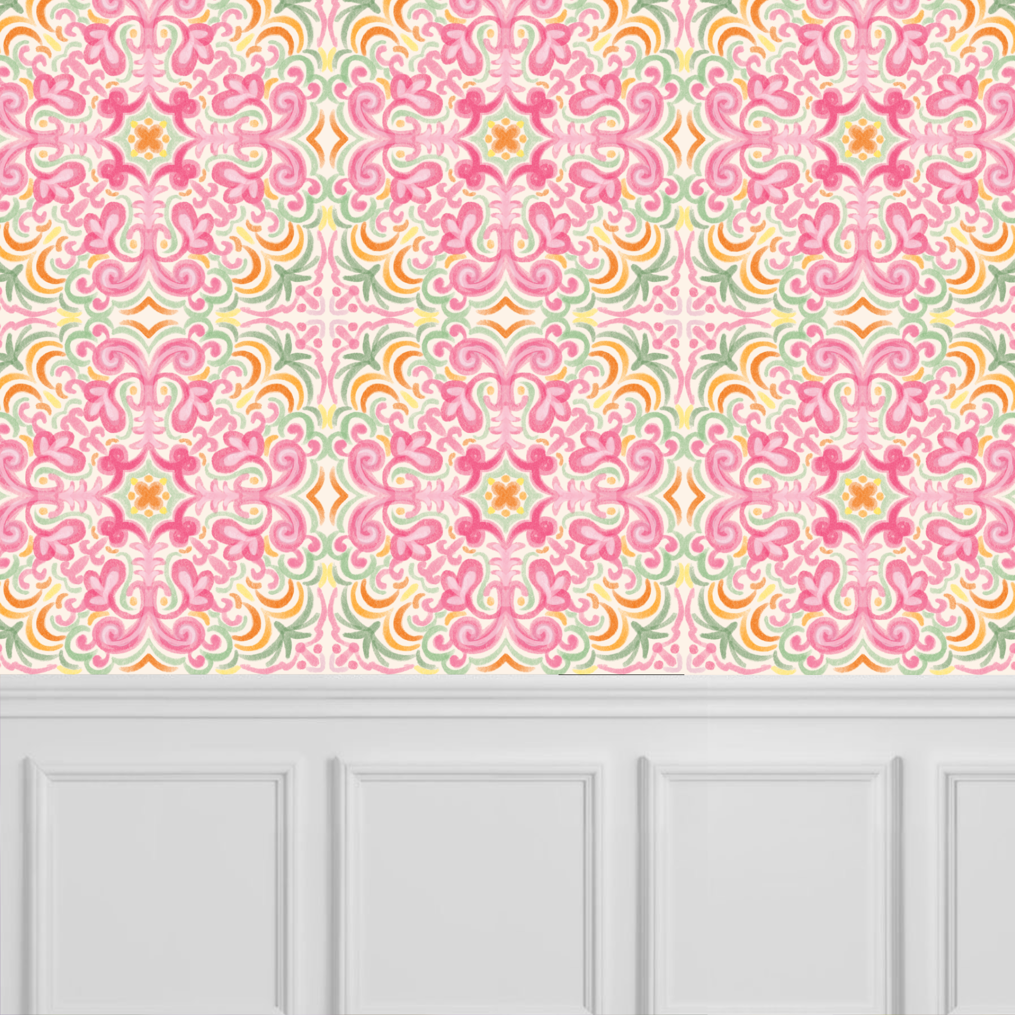 Pink Mosaic Digital Pattern