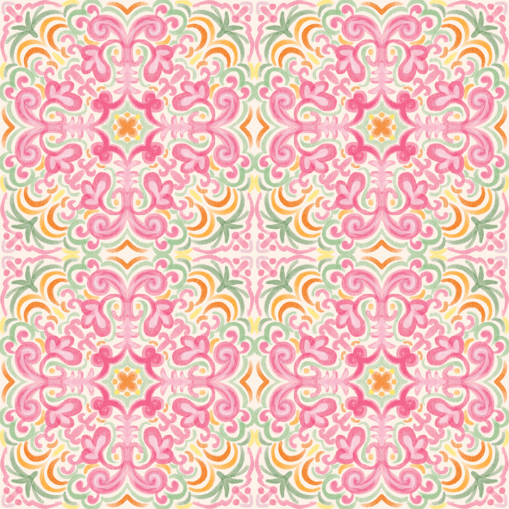 Pink Mosaic Digital Pattern