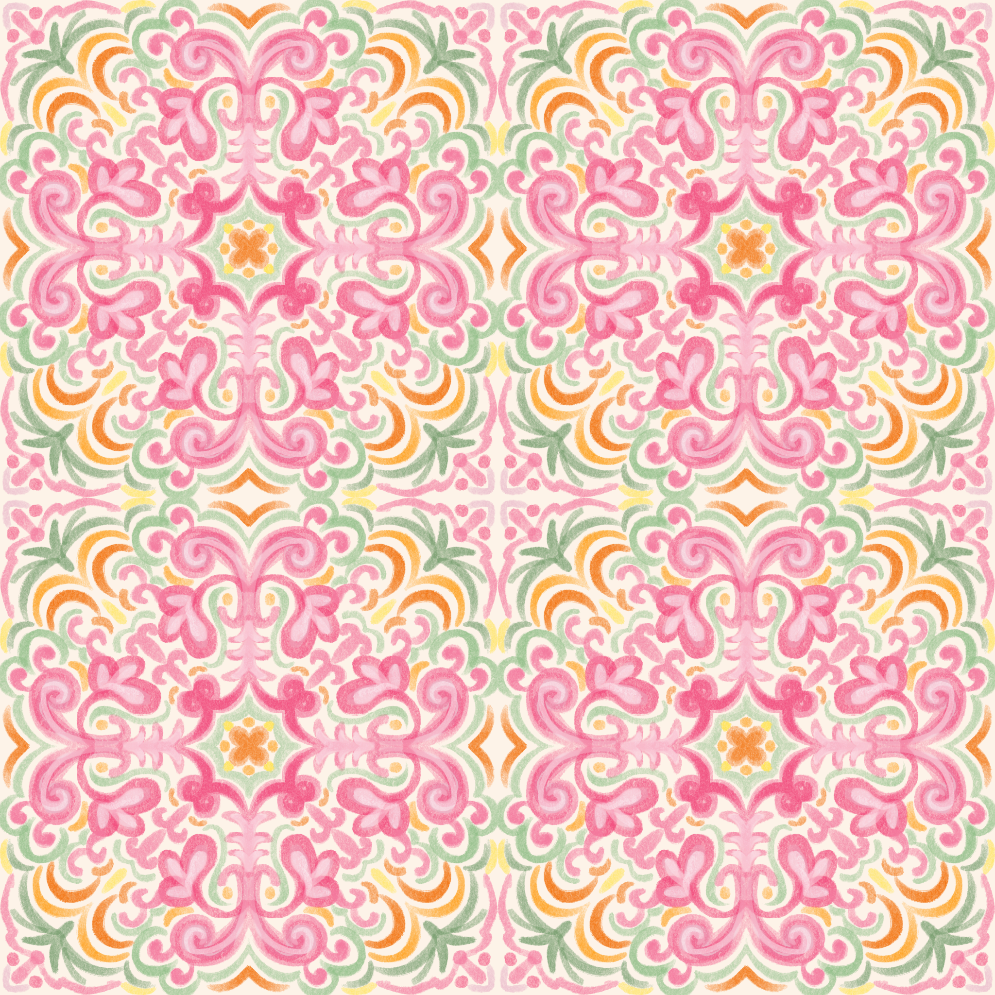 Pink Mosaic Digital Pattern