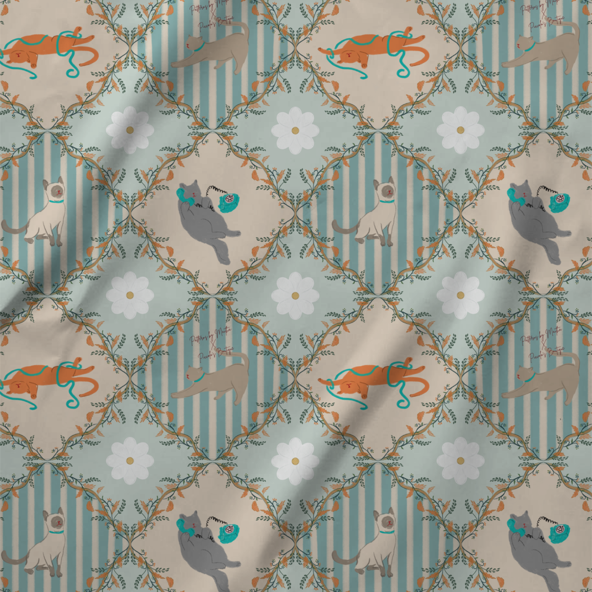 Cats' Society Pets Cotton Fabric